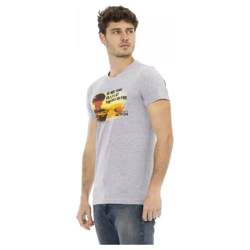Trussardi Action Gray Cotton T-Shirt