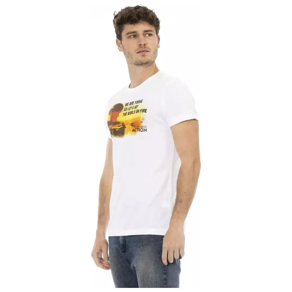 Trussardi Action White Cotton Men T-Shirt