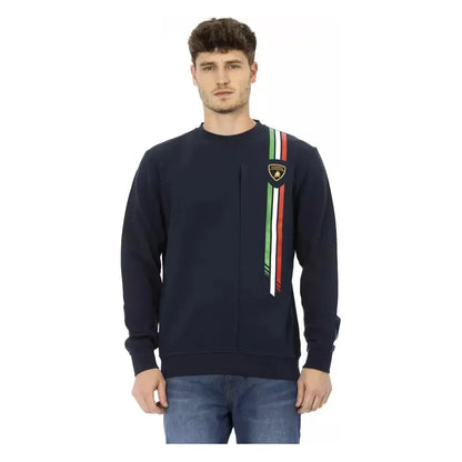 Automobili Lamborghini Blue Cotton Men's Sweater