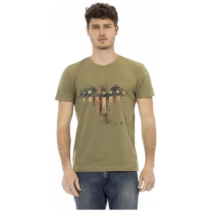 Trussardi Action Green Cotton Men T-Shirt