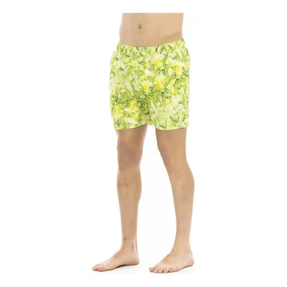 Just Cavalli Green Polyester Men Swim Short