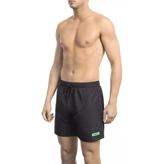 Bikkembergs Black Polyester Men Swim Short BI-22002-S