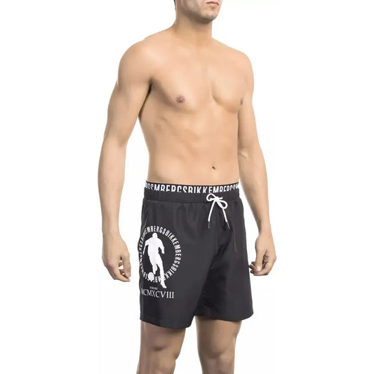 Bikkembergs Sleek Layered Swim Shorts with Logo Detail BIBE-21995-XL-FBB-191
