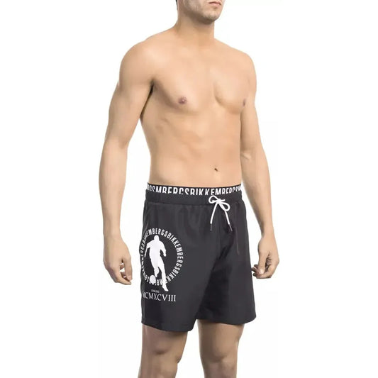 Bikkembergs Black Polyester Men Swim Short BI-21995-M