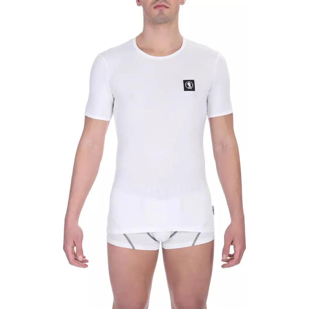 Bikkembergs White Cotton Men's T-Shirt Bi-Pack Crew Neck
