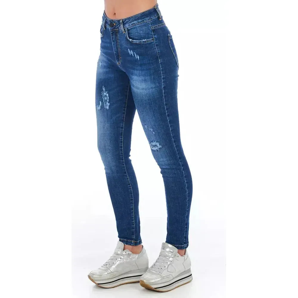Frankie Morello Blue Other Fibres Women Jeans