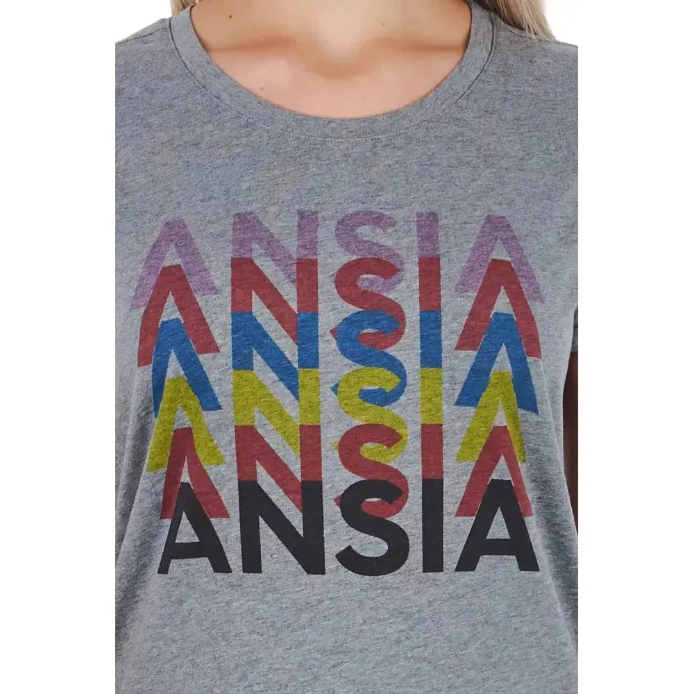 Frankie Morello Gray Cotton T-Shirt