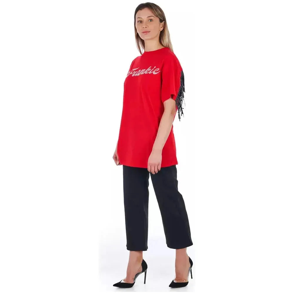 Frankie Morello Black Cotton Women Cropped Trouser