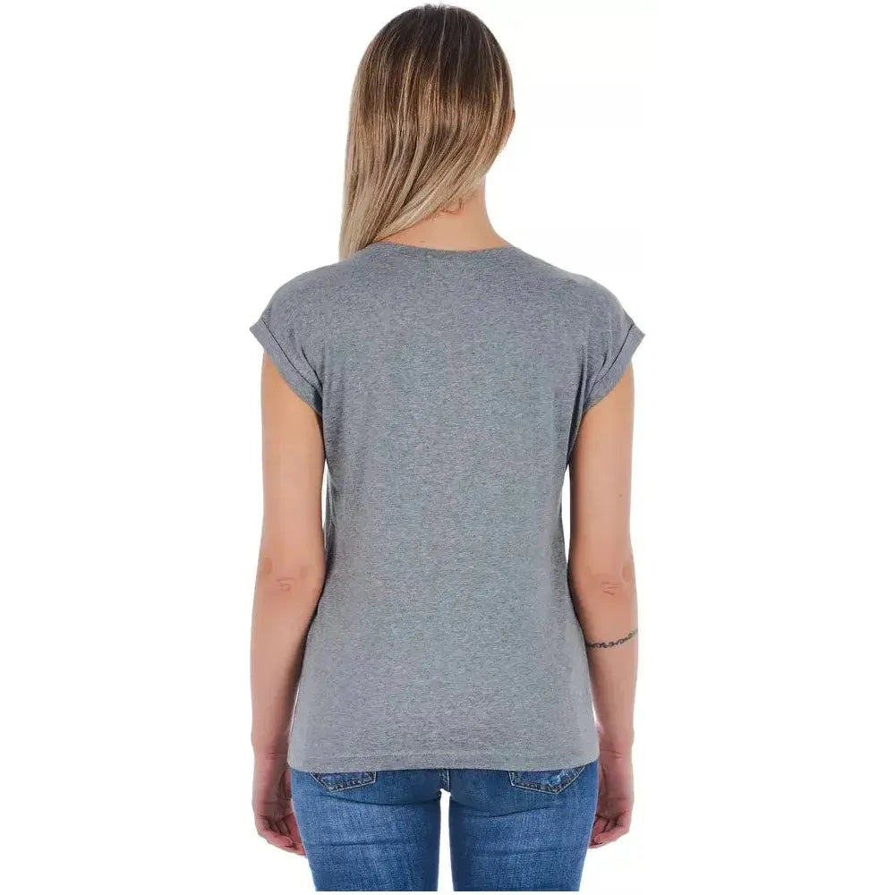 Frankie Morello Gray Cotton T-Shirt