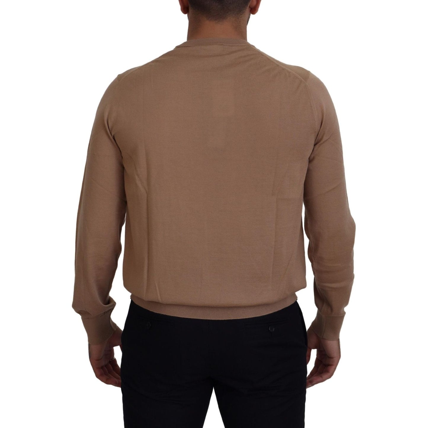 Dolce & Gabbana Beige Cashmere Crown Logo Pullover Sweater TSH83581- 48