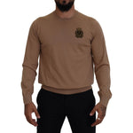 Dolce & Gabbana Beige Cashmere Crown Logo Pullover Sweater TSH83581- 48