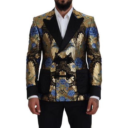 Dolce & Gabbana Gold Lurex Double Breasted Jacket Blazer Dolce & Gabbana