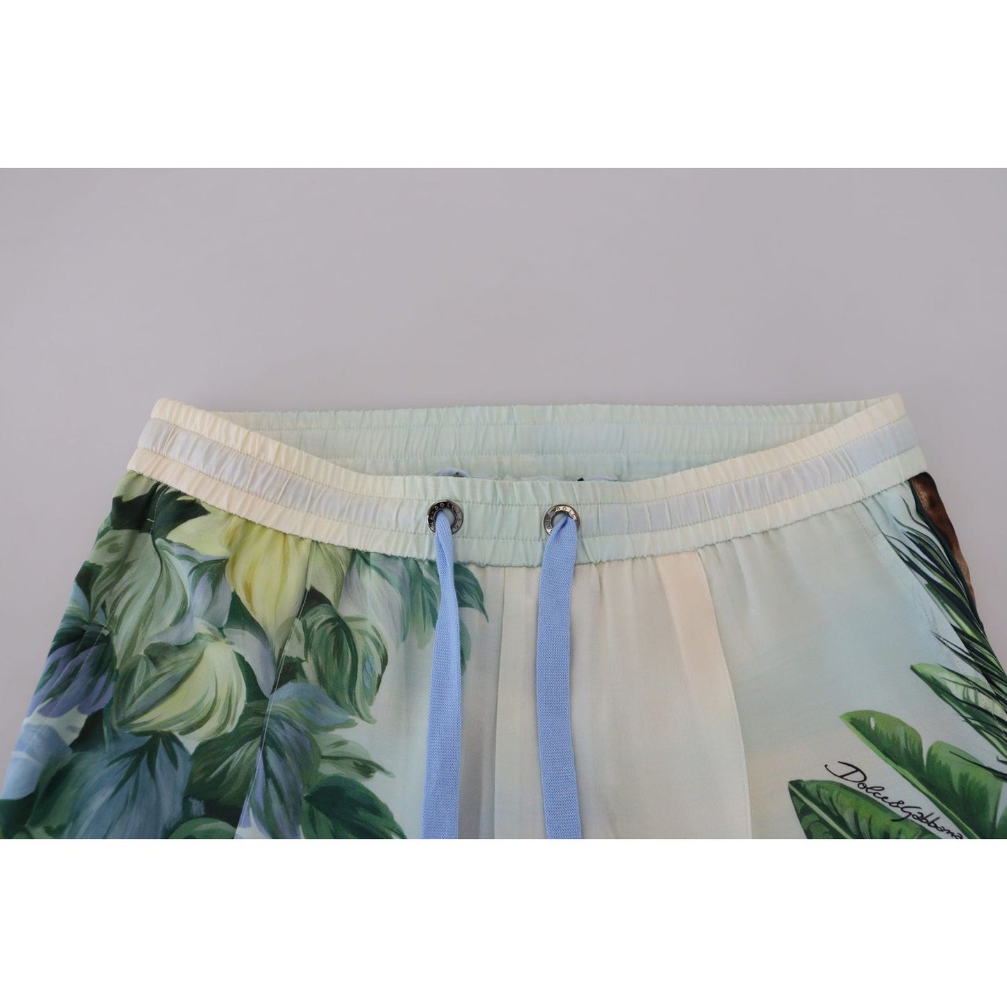 Dolce & Gabbana White Floral Printed Men Jogger Pants Dolce & Gabbana