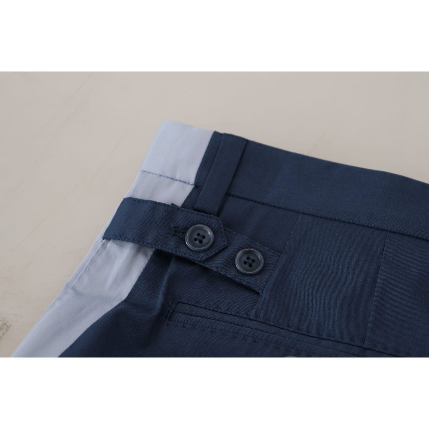 Dolce & Gabbana Blue Cotton Straight Fit Pants