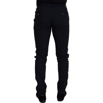 Dolce & Gabbana Black Wool Slim Formal Pants Dolce & Gabbana