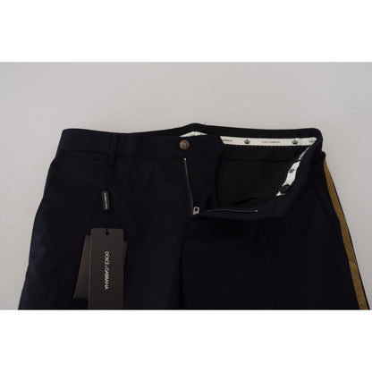 Dolce & Gabbana Black Wool Slim Formal Pants Dolce & Gabbana