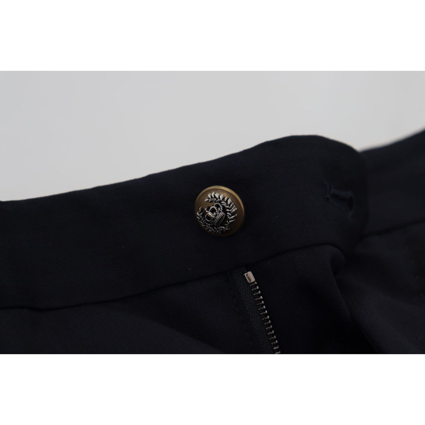 Dolce & Gabbana Black Wool Slim Formal Pants Dolce & Gabbana