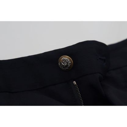 Dolce & Gabbana Black Wool Slim Formal Pants Dolce & Gabbana