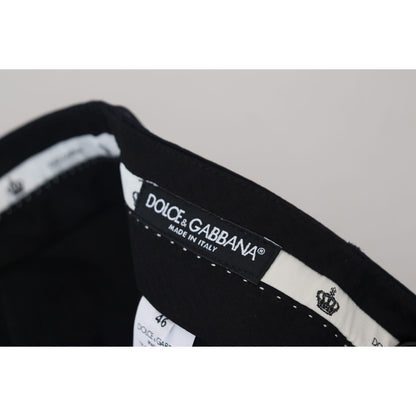 Dolce & Gabbana Black Wool Slim Formal Pants Dolce & Gabbana