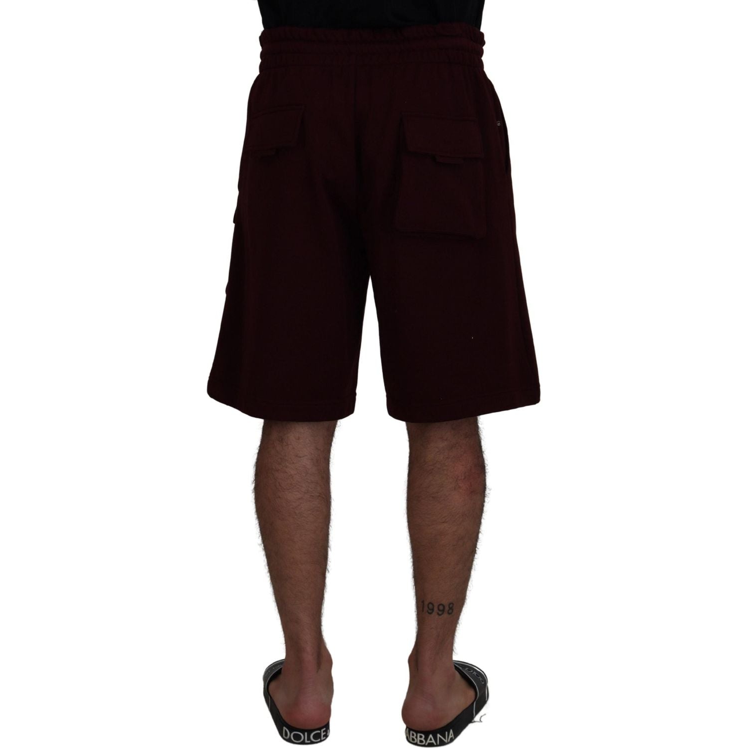Dolce & Gabbana Maroon Bermuda Cargo Men Shorts