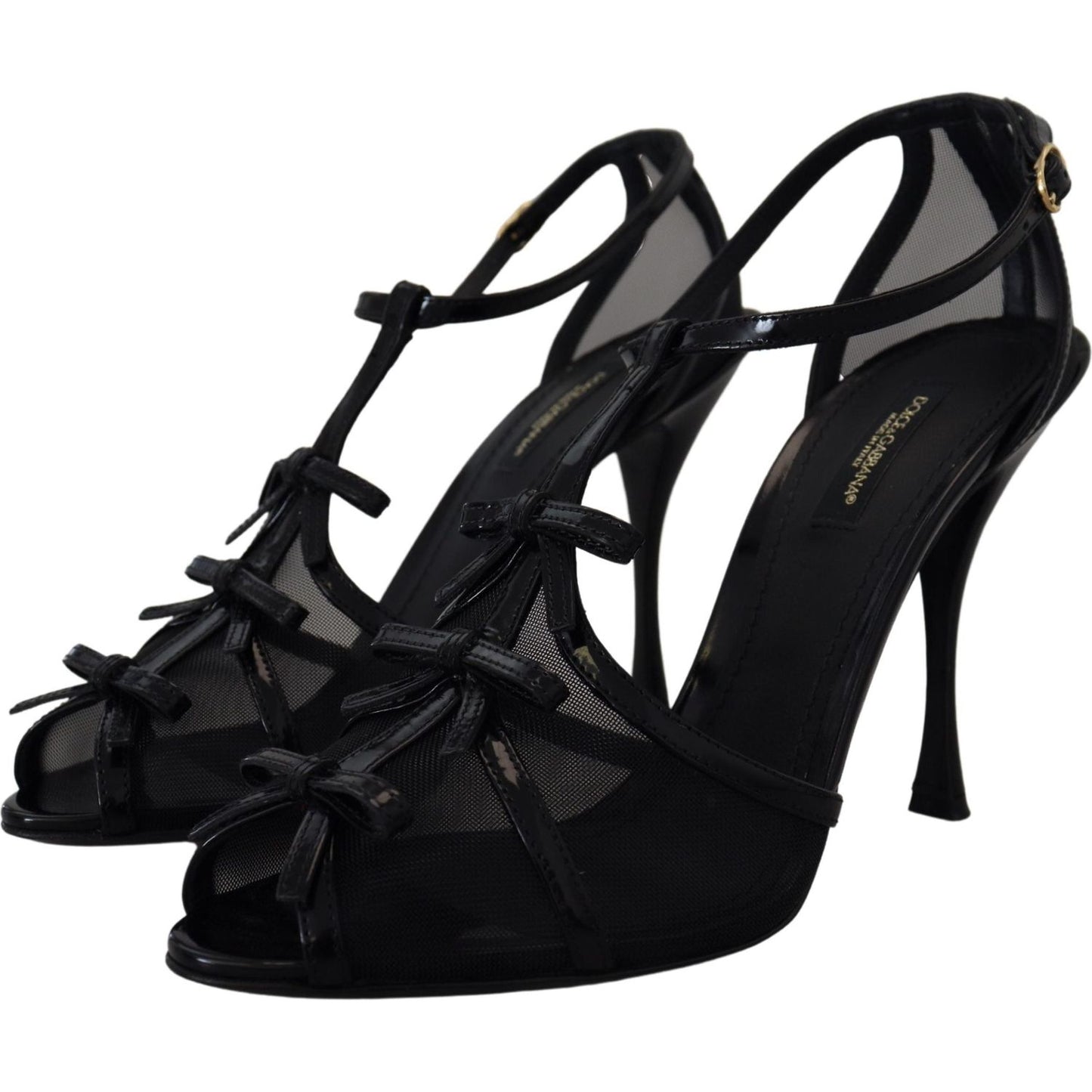 Dolce & Gabbana Black Stiletto High Heels Sandals Shoes