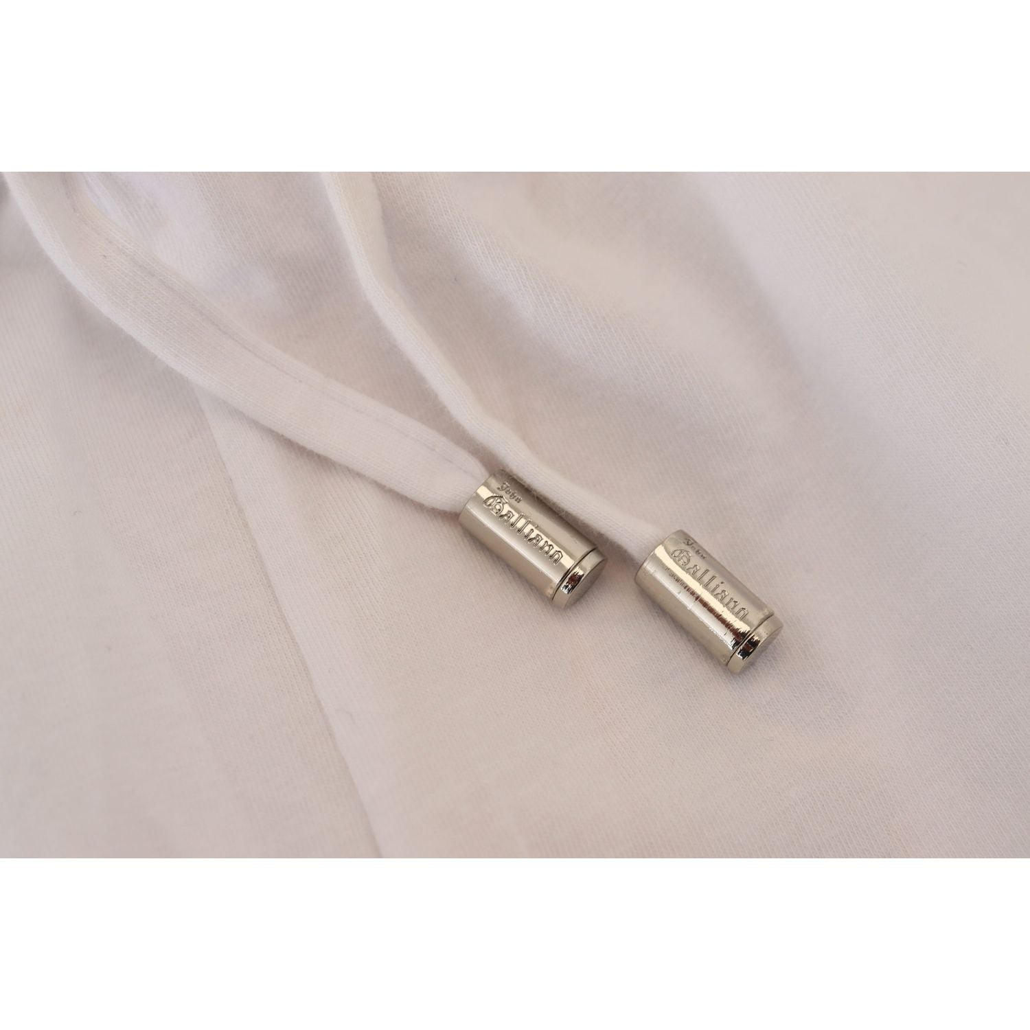 John Galliano White Cotton Logo Loose Men Pants