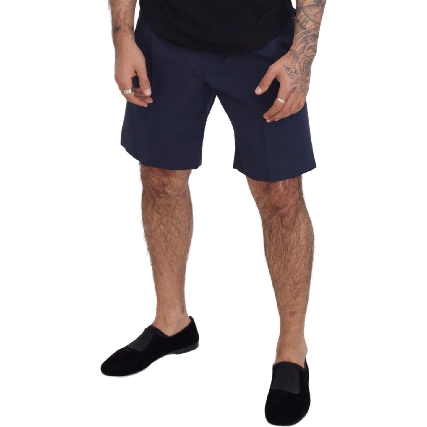 Dolce & Gabbana Blue Chinos Cotton Stretch Casual Shorts