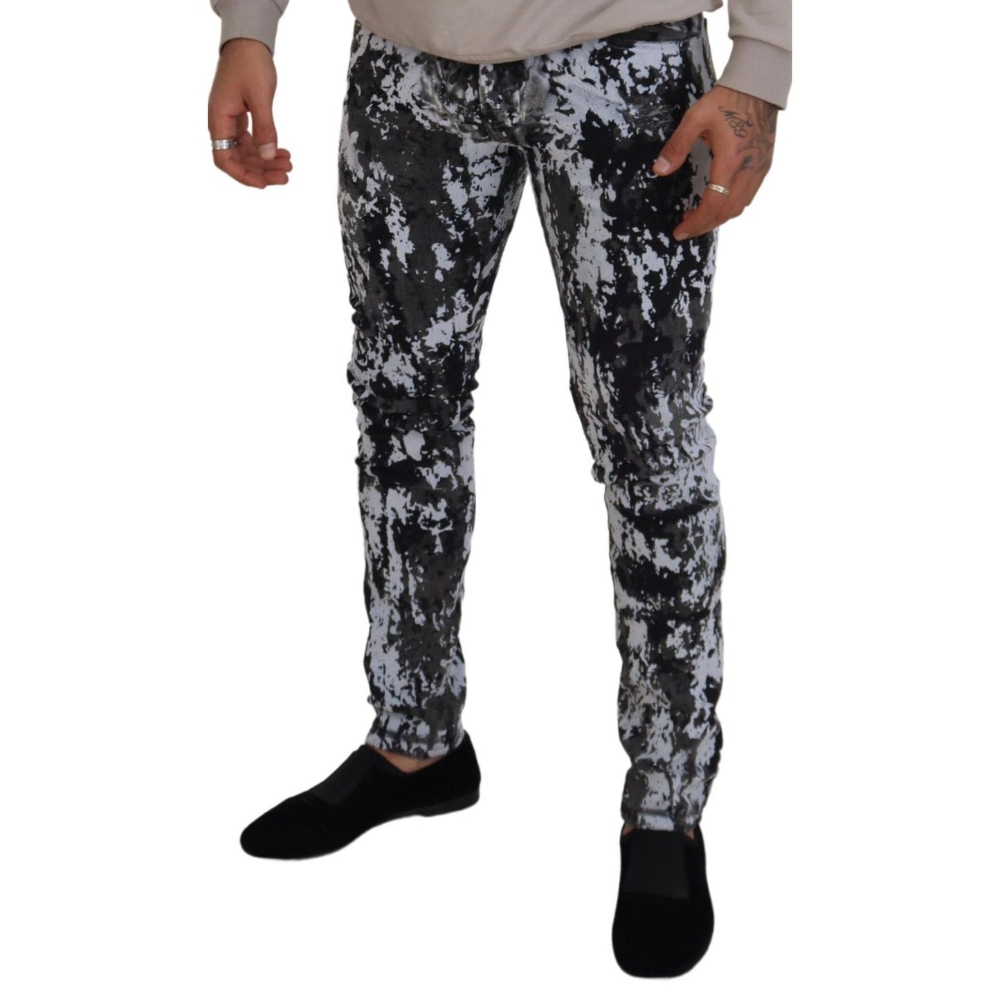 Dolce & Gabbana Multicolor Cotton Tie Dye Skinny Denim Jeans Dolce & Gabbana