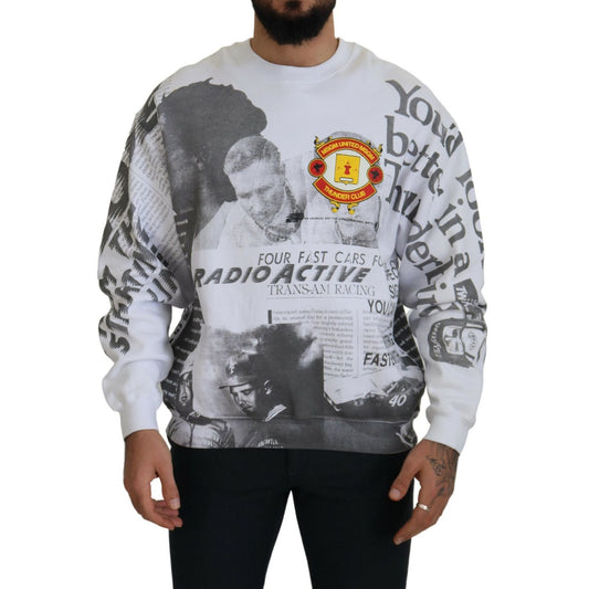 MSGM White Cotton Crewneck Pullover Sweatshirt Sweater