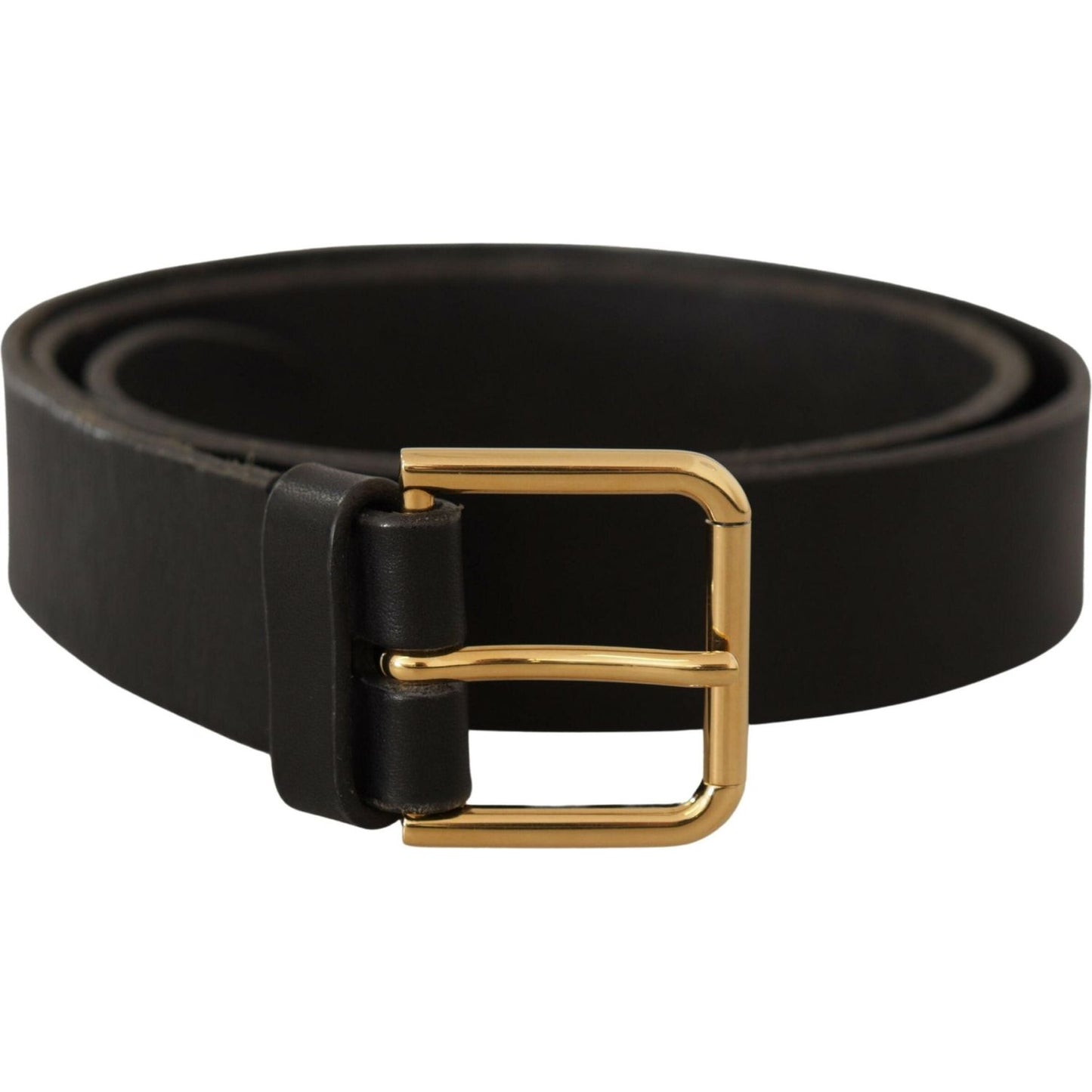 Dolce & Gabbana Brown Gold Metal Logo Buckle Calf Leather Belt