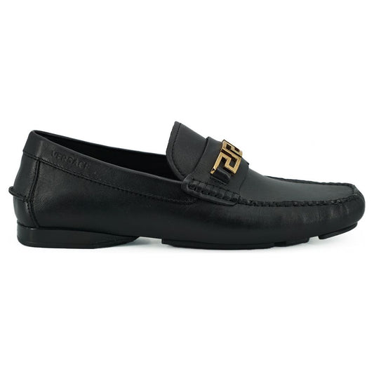 Versace Elegant Black Calf Leather Men's Loafers 8054712178184