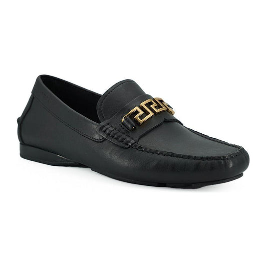 Versace Elegant Black Calf Leather Men's Loafers 8054712178184