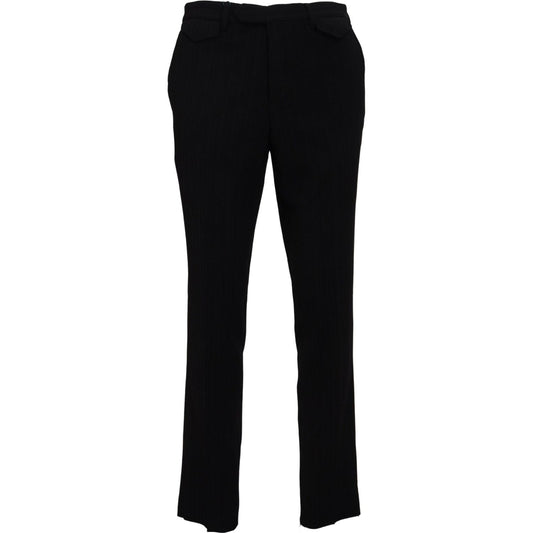 BENCIVENGA Black Cotton Straight Fit Men Formal Pants PAN71343 - 48
