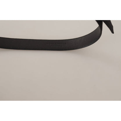 Dolce & Gabbana Black Calfskin Leather Vintage Metal Buckle Belt
