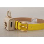 Dolce & Gabbana Yellow Leather Devotion Heart Micro Bag Headphones Belt WMB171 - 70