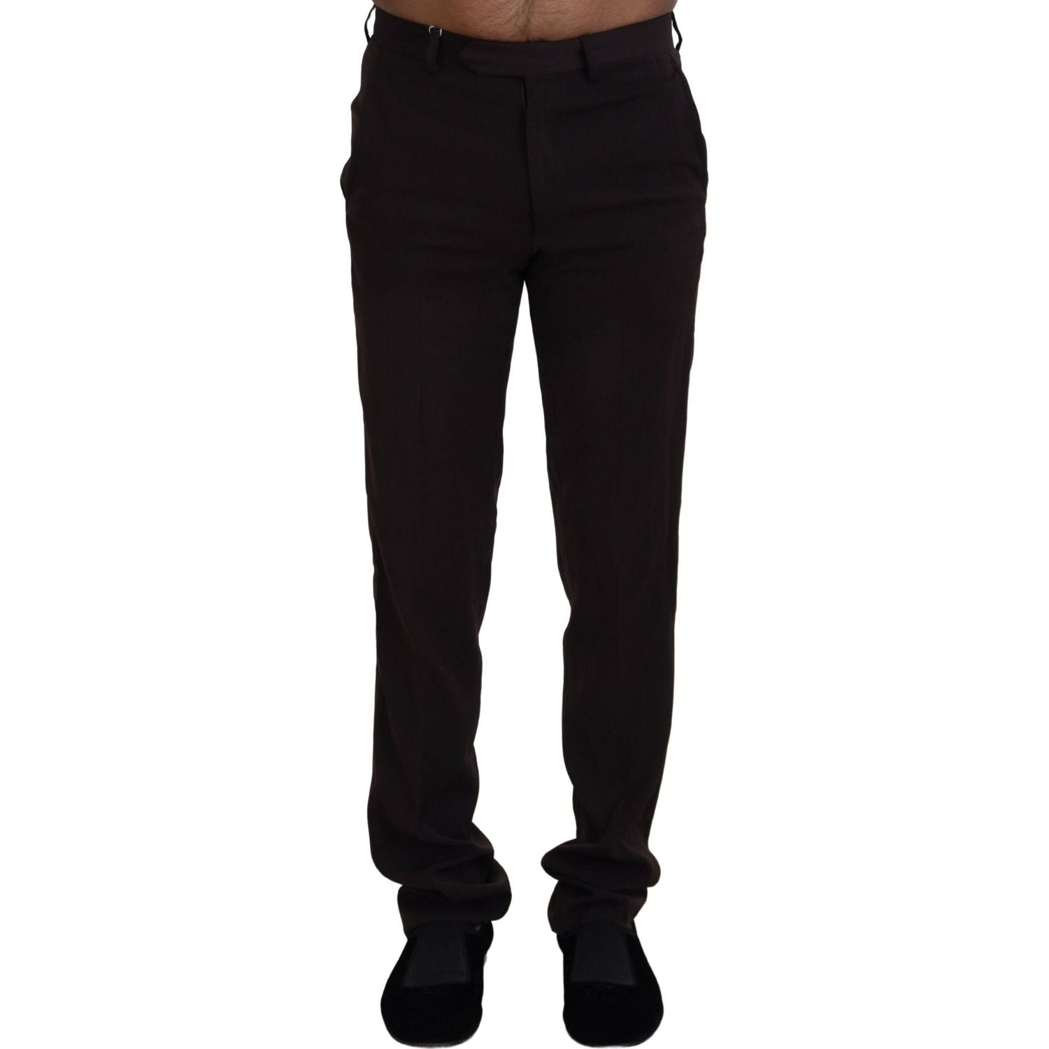 BENCIVENGA Brown Straight Fit Formal Men Pants