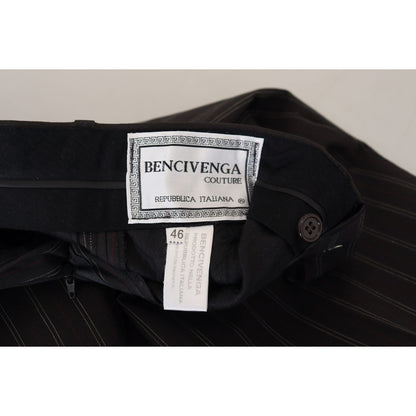 BENCIVENGA Black Stripes Viscose Dress Pants