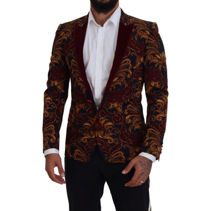 Dolce & Gabbana Multicolor Floral Single Breasted Martini Blazer