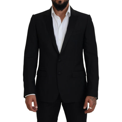 Dolce & Gabbana Black Slim Fit Formal Martini Blazer