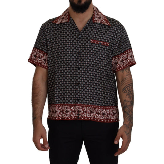 Dolce & Gabbana Multicolor Patterned Silk Casual Shirt TSH83588 - 37