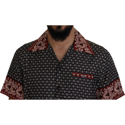 Dolce & Gabbana Multicolor Patterned Silk Casual Shirt