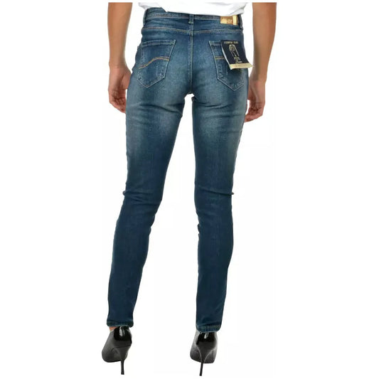 Yes Zee Blue Cotton Women's Skinny Jean YE-10570-W25