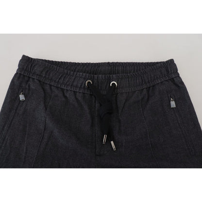 Dolce & Gabbana Grey Cotton Tapered Cotton Pants