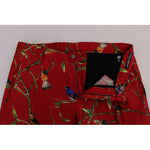 Dolce & Gabbana Red Silk Bird Print Dress Pants SIG60444-6