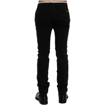 GF Ferre Black Cotton Stretch Chinos Pants Jeans & Pants