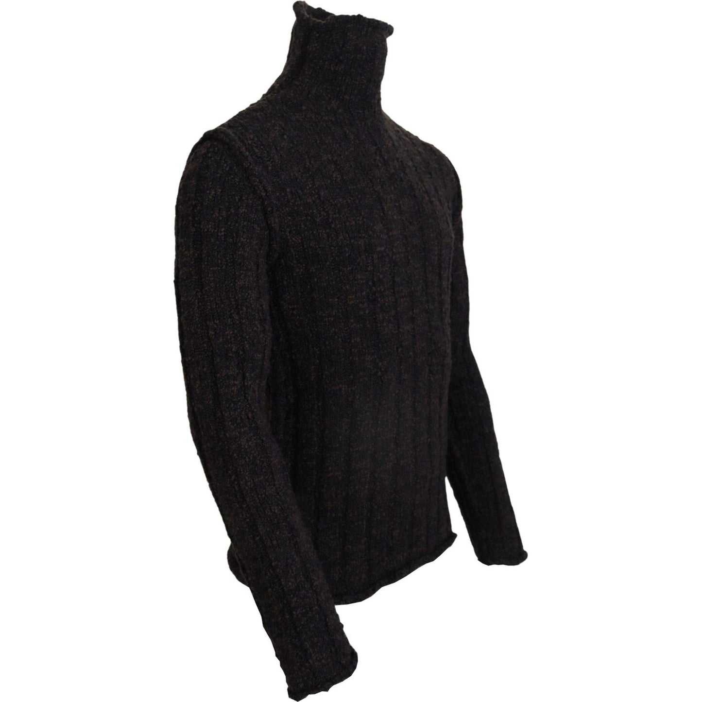 Dolce & Gabbana Brown Wool Knit Turtleneck Pullover Sweater Dolce & Gabbana