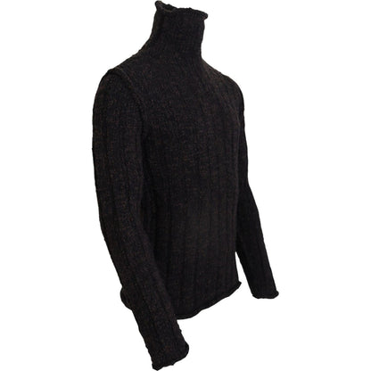 Dolce & Gabbana Brown Wool Knit Turtleneck Pullover Sweater Dolce & Gabbana