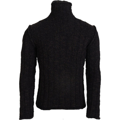 Dolce & Gabbana Brown Wool Knit Turtleneck Pullover Sweater Dolce & Gabbana