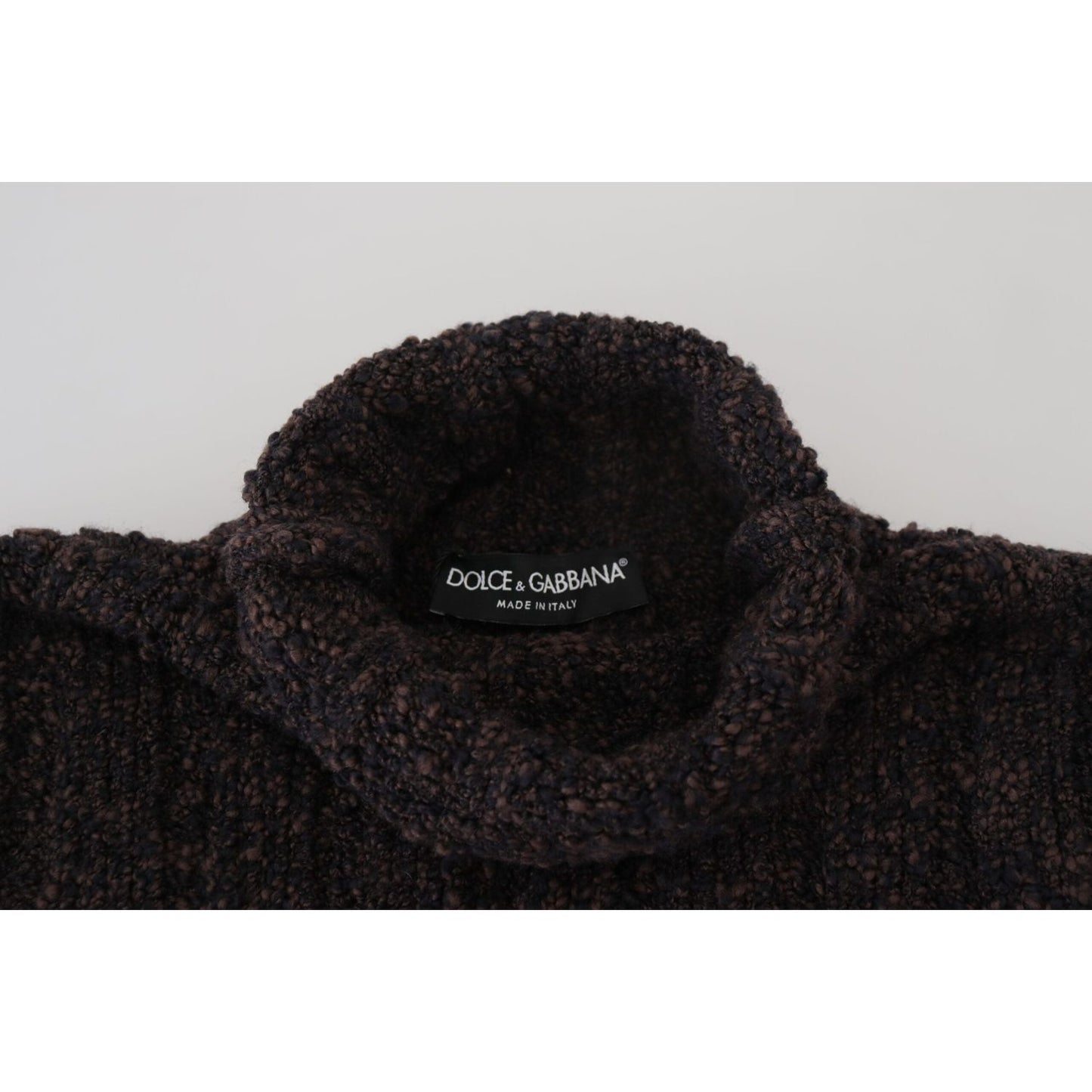 Dolce & Gabbana Brown Wool Knit Turtleneck Pullover Sweater Dolce & Gabbana