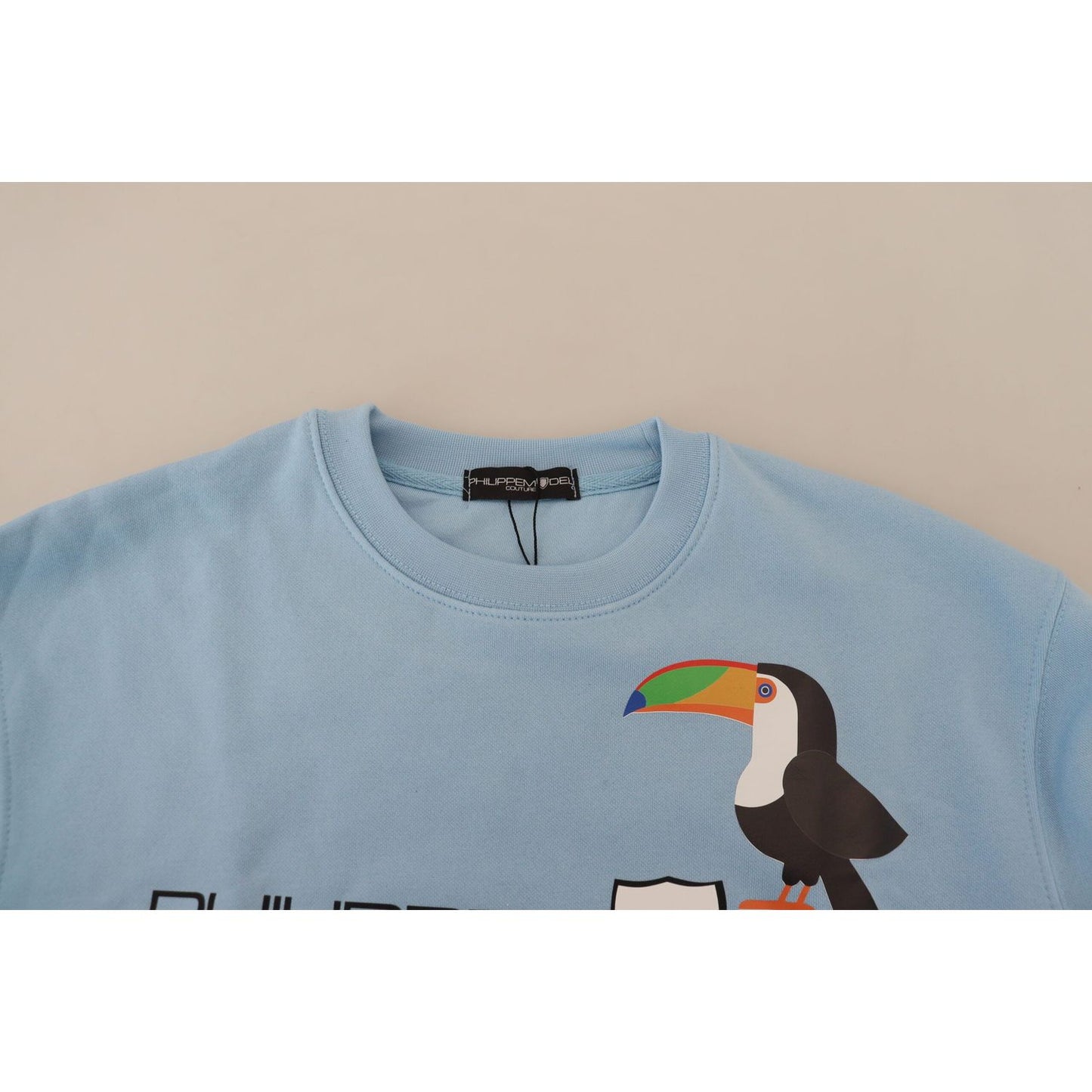 Philippe Model Light Blue Logo Printed Long Sleeves Sweater